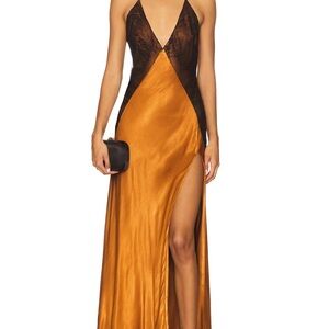 NWOT Bardot Estrella Halter Maxi Dress in Toffee